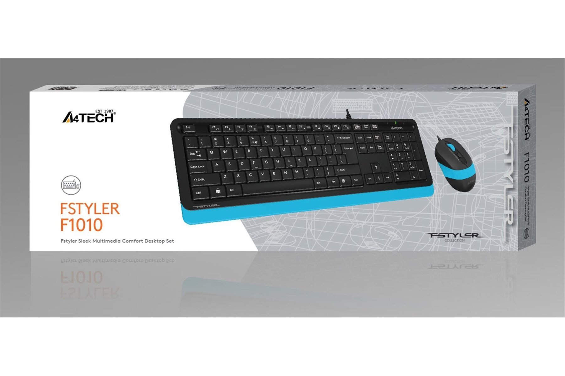 A4 Tech F1010 Q Usb Mavi Fn-Mm Klv+Optik Mouse  Set