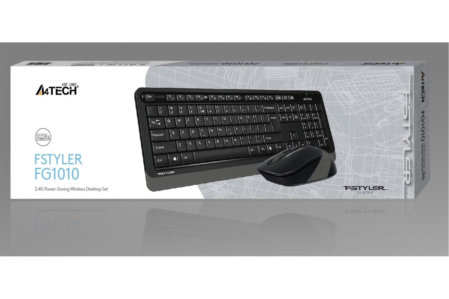 A4 Tech Fg1010 2.4G Gri Q Fn-Mm Klv+Optik Mouse Set