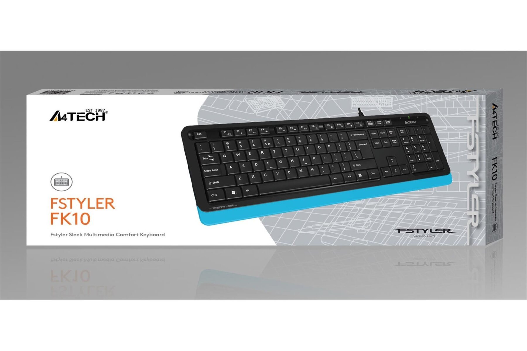 A4 Tech Fk10 Q Usb Fsytyler Mavi Tr Fn-Multimedya Klavye