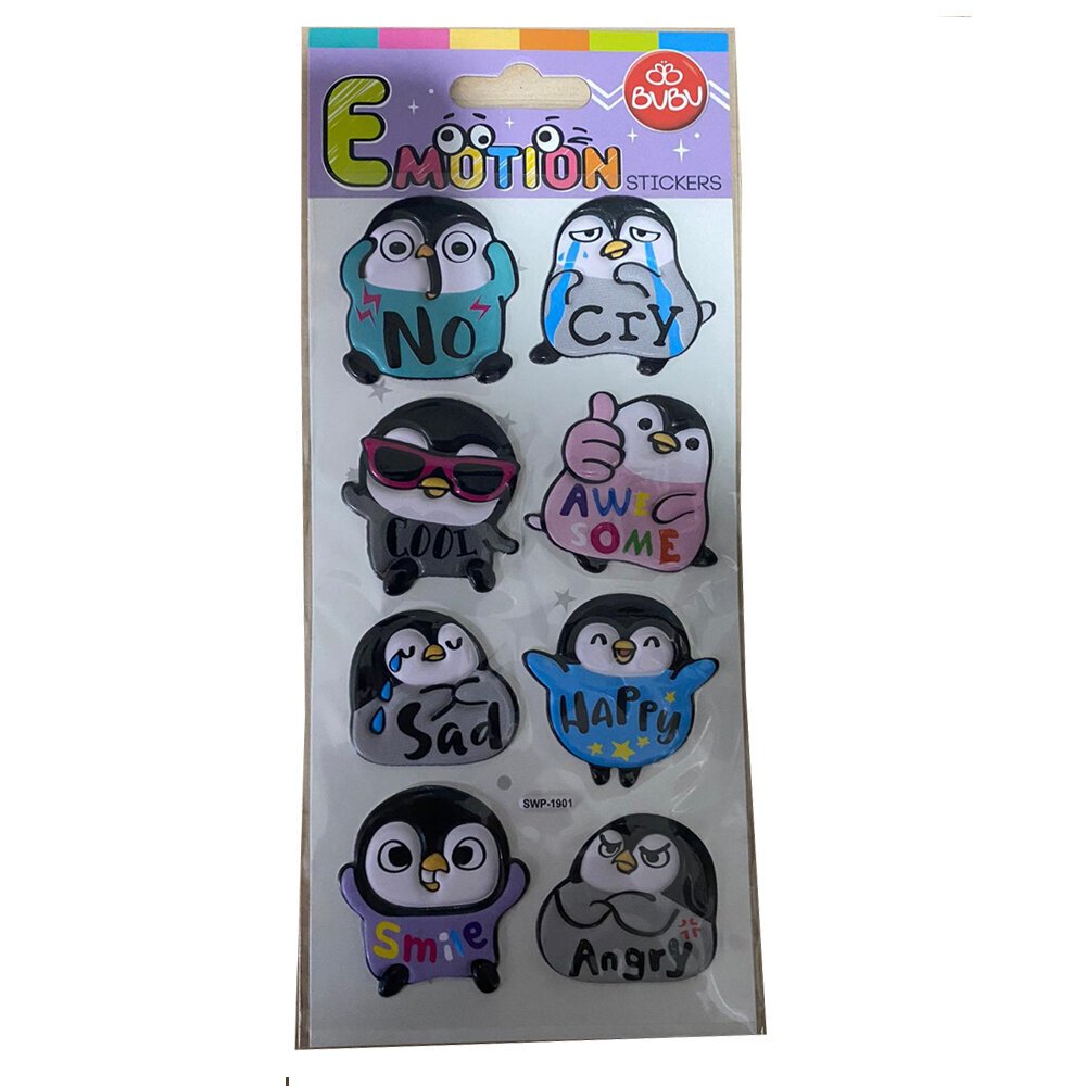 Bu-Bu Emotıons Puffy Stıck Penguın & Message 9x21 BUBU-SWP-1901
