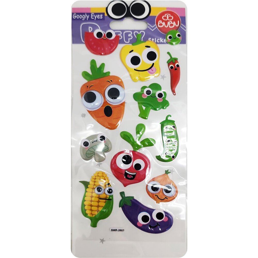 Bu-Bu Googly Eyes Puffy Sticker Sebzeler 9x21 BUBU-SWP-2603