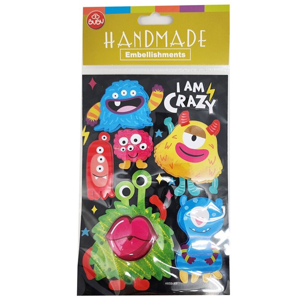 Bu-Bu Handmade Stickers Canavarlar 12,5x23,5 BUBU-HMSB-306