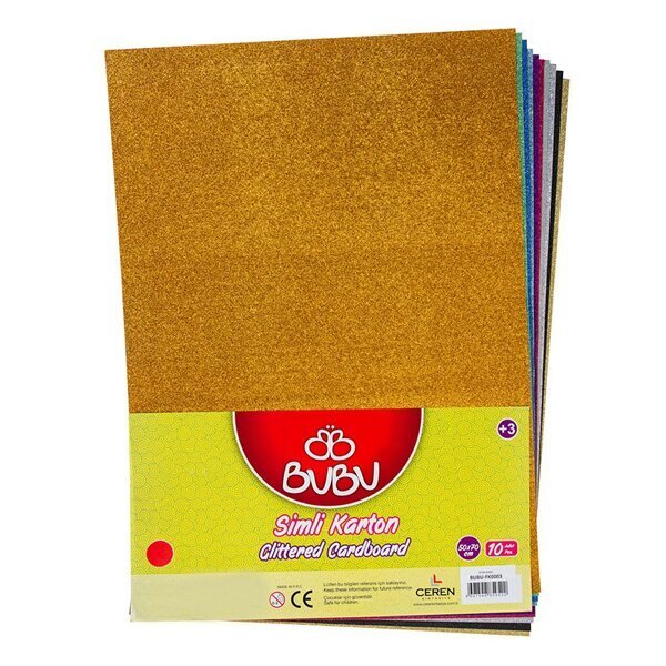 Bu-Bu Karton Simli 10 LU 50x70 Karışık Renk BUBU-FK0003