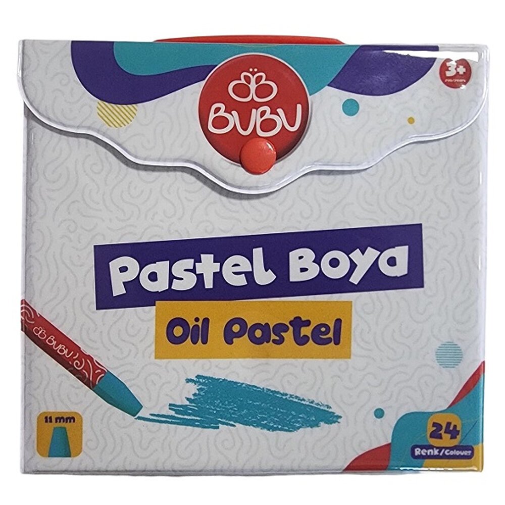 Bu-Bu Pastel Boya 24 Renk Çantalı PVC BUBU-PAS003
