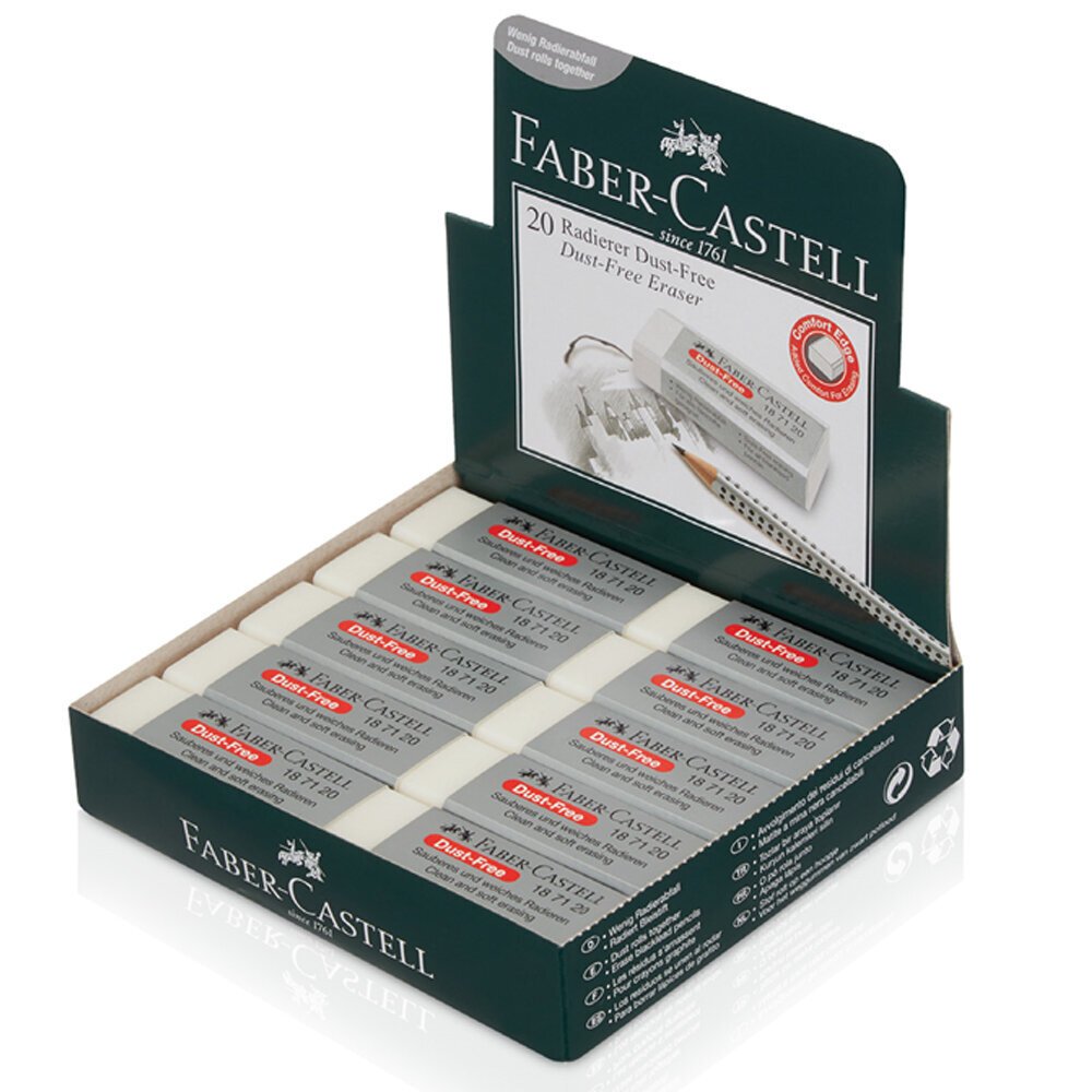 Faber-Castell Öğrenci Silgisi Dust Free 20 Lİ Beyaz 18 71 20