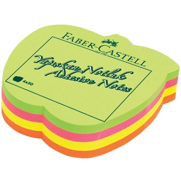 Faber-Castell Yapışkanlı Not Kağıdı Elma Şekilli 70x70 4 Renk 583039