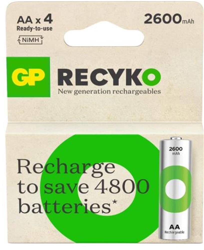 GP AA 2600 mAh Şarjlı Kalem Pil 4lü Paket GP270AAHCEMTR