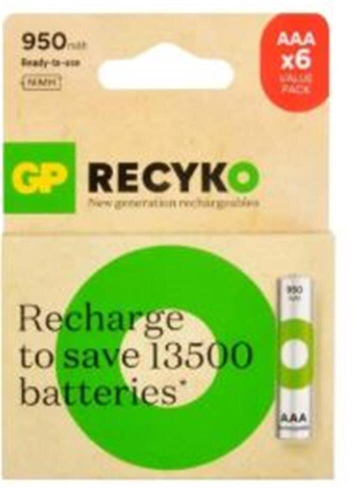 GP AAA 950 mAh Şarjlı İnce Kalem Pil 4+2li Paket GP100AAAHCE4-2BB