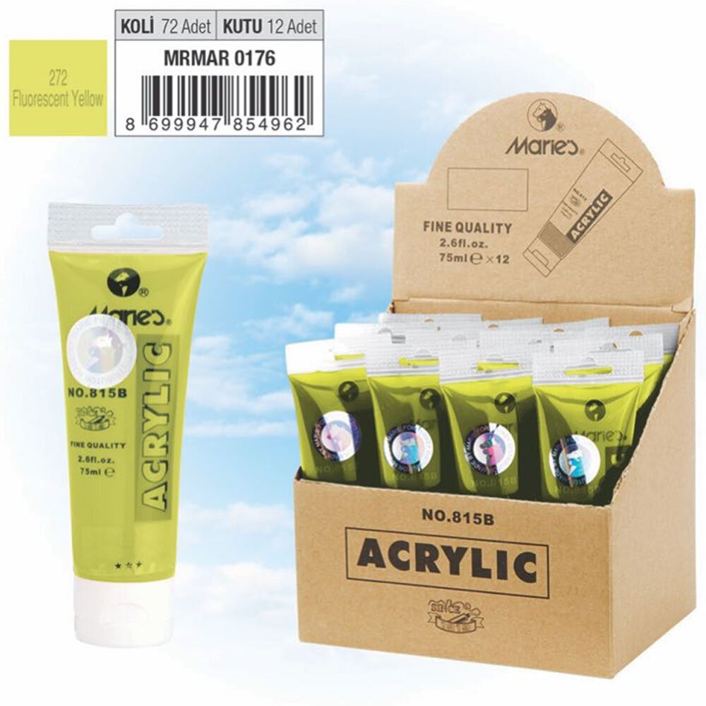 Maries Akrilik Boya 75 ML Fluorescent Sarı 815-272