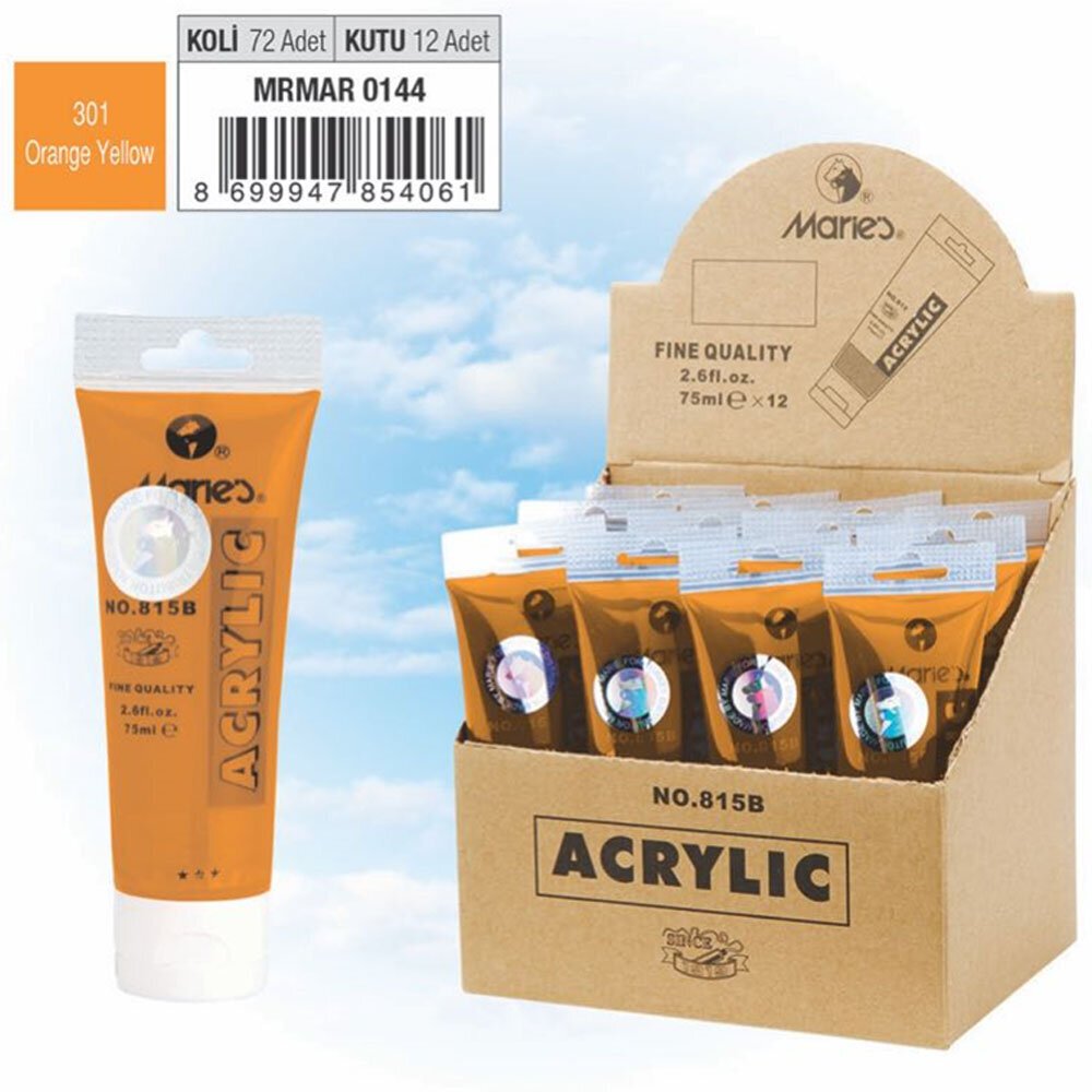 Maries Akrilik Boya 75 ML Orange Sarı 815-301