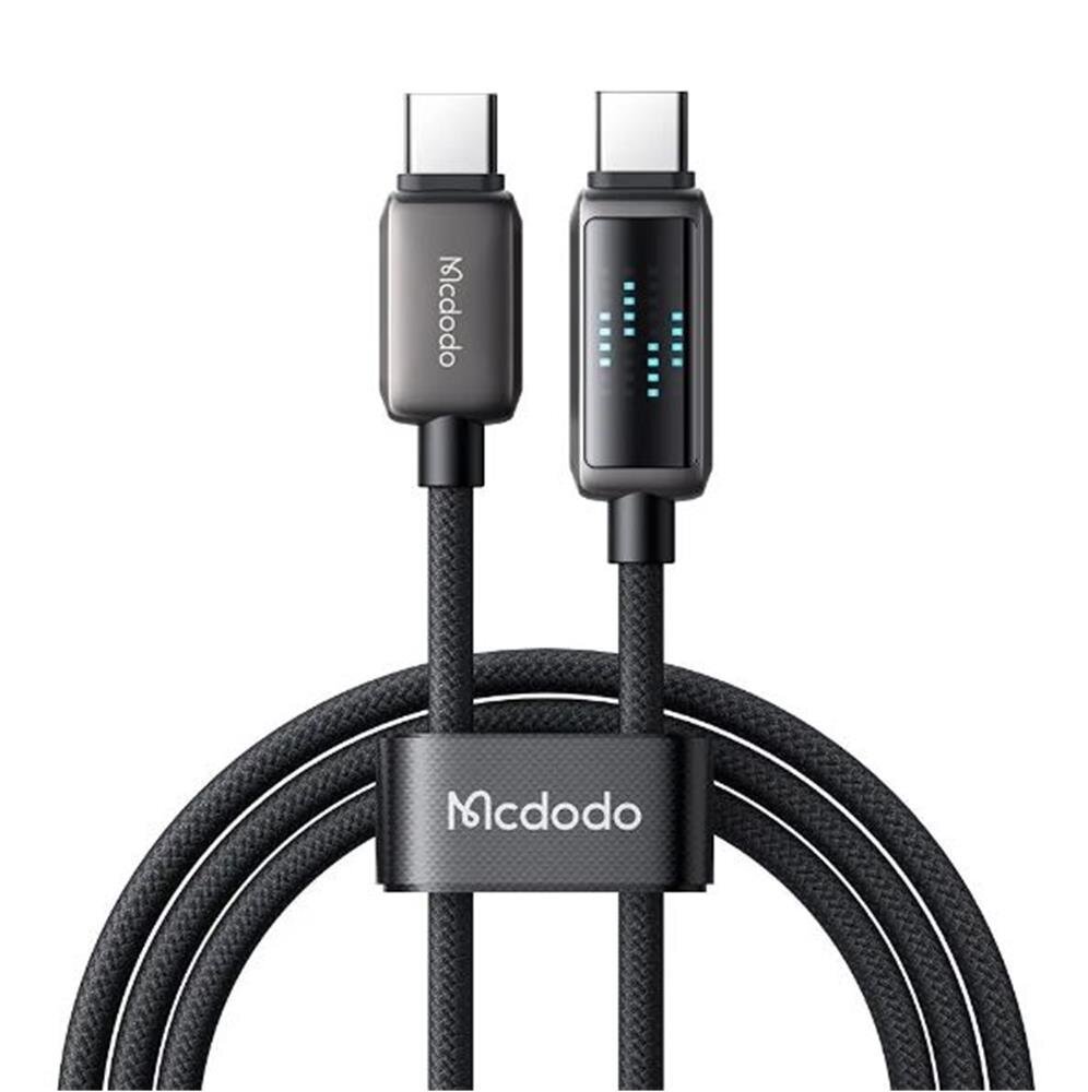 MCDODO CA-4250 100W TYPE-C TO TYPE-C ŞARJ HIZ GÖSTERGELİ ŞARJ VE DATA KABLOSU- 1.2 M SİYAH