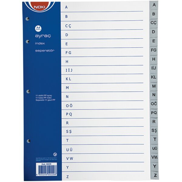 Noki Seperatör A-Z Plastik A4 59229
