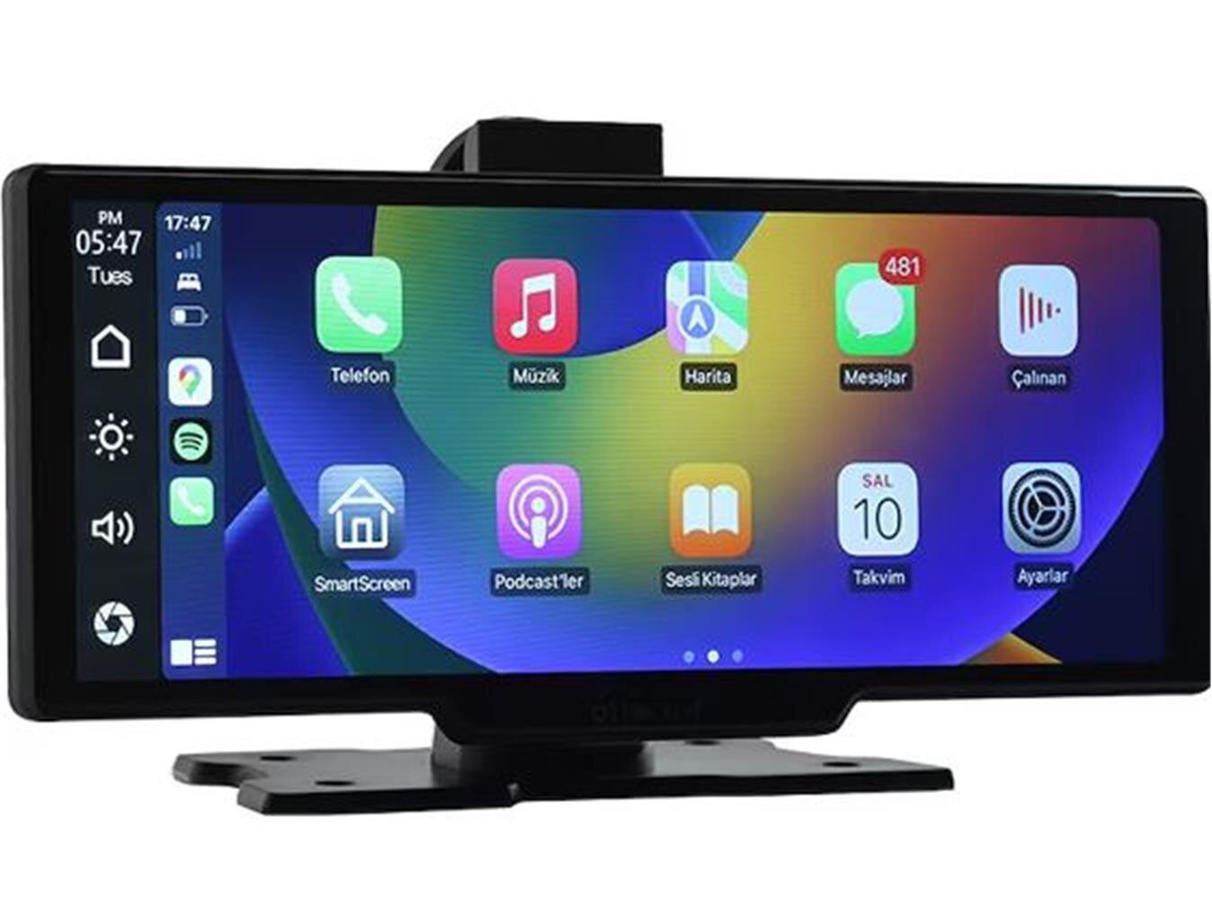 Ottocast 10 Taşınabilir Apple CarPlay & Android Auto, Ön & Arka Kameralı Araç Multimedya