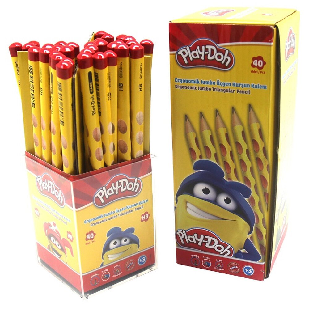 Play-Doh Kurşun Kalem Oluklu Jumbo Üçgen 40 Lı PLAY-KK014