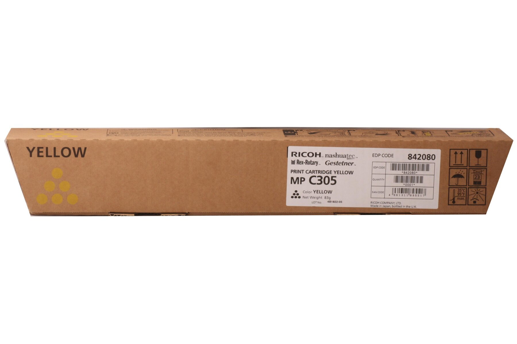 Ricoh MP C305 Yellow Sarı Orjinal Fotokopi Toneri MP C305SP-305SPF 4.000 Sayfa