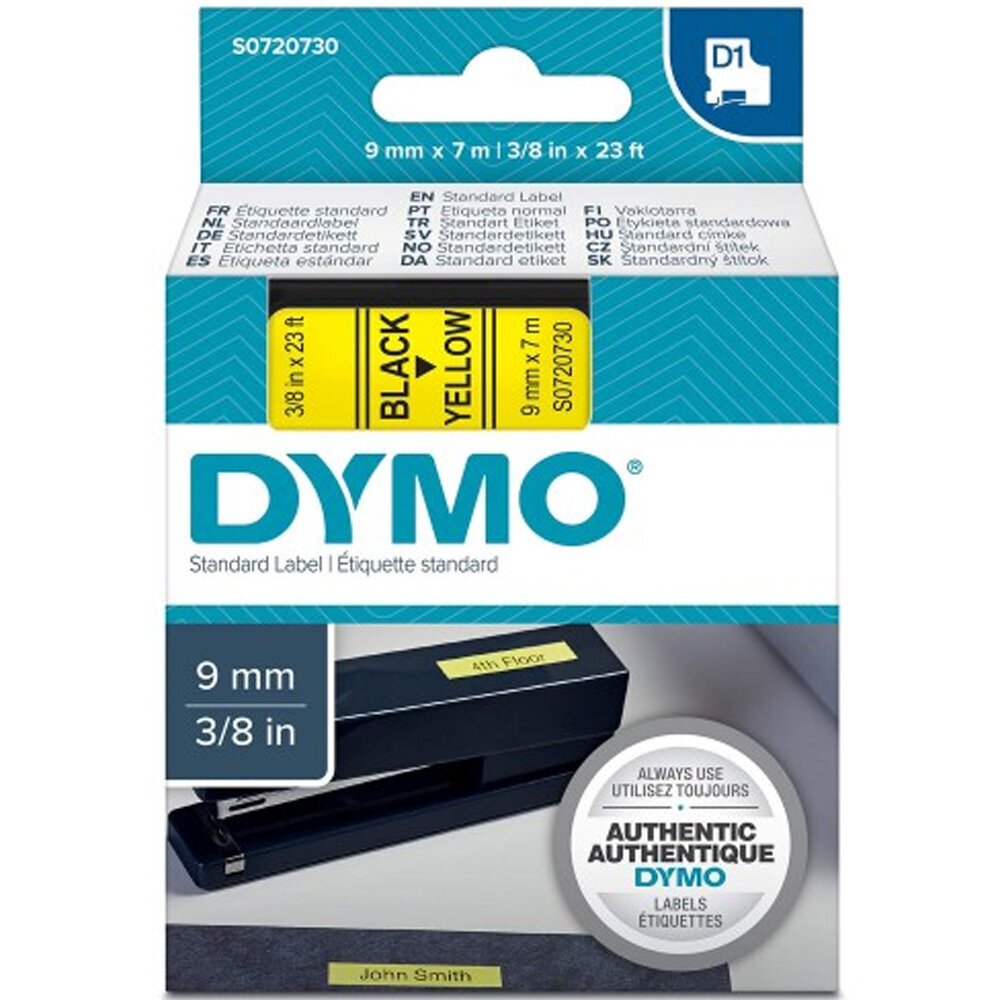 Dymo D1 Şerit Standart 9 MMx7 MT Sarı Üzerine Siyah 40918 S0720730