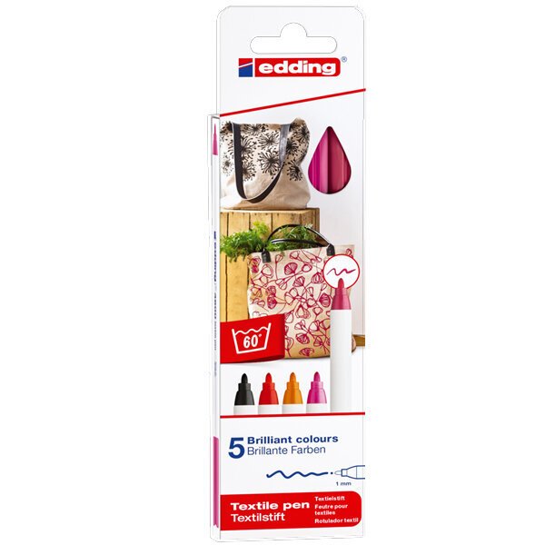 Edding Kumaş Boyama Kalemi 2-3 MM Warm 5 Lİ 4500 / 5S