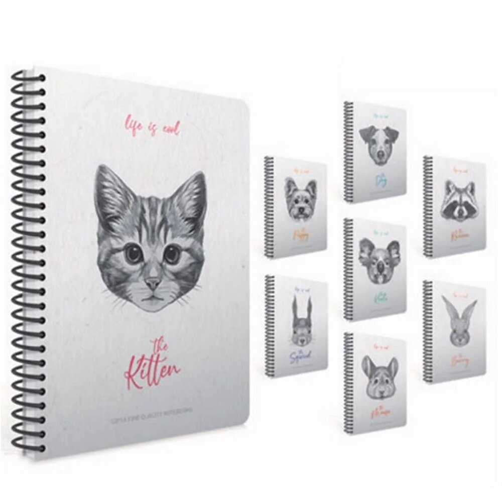 Gıpta Lıfe Is Cool Spiralli Sert Kapak Defter 19x26 120 YP Kareli