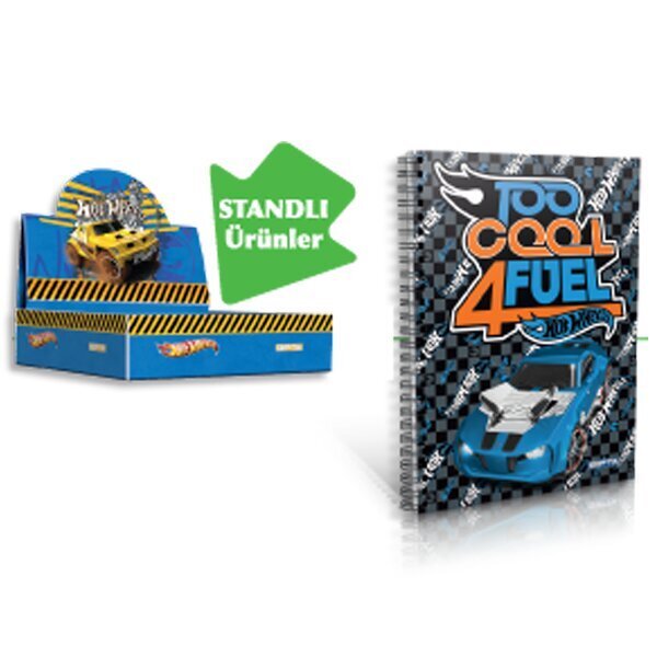Gıpta Not Defteri Spiralli Karton Kapak ( 36 Lı Stand ) A6 Hot Wheels 5395
