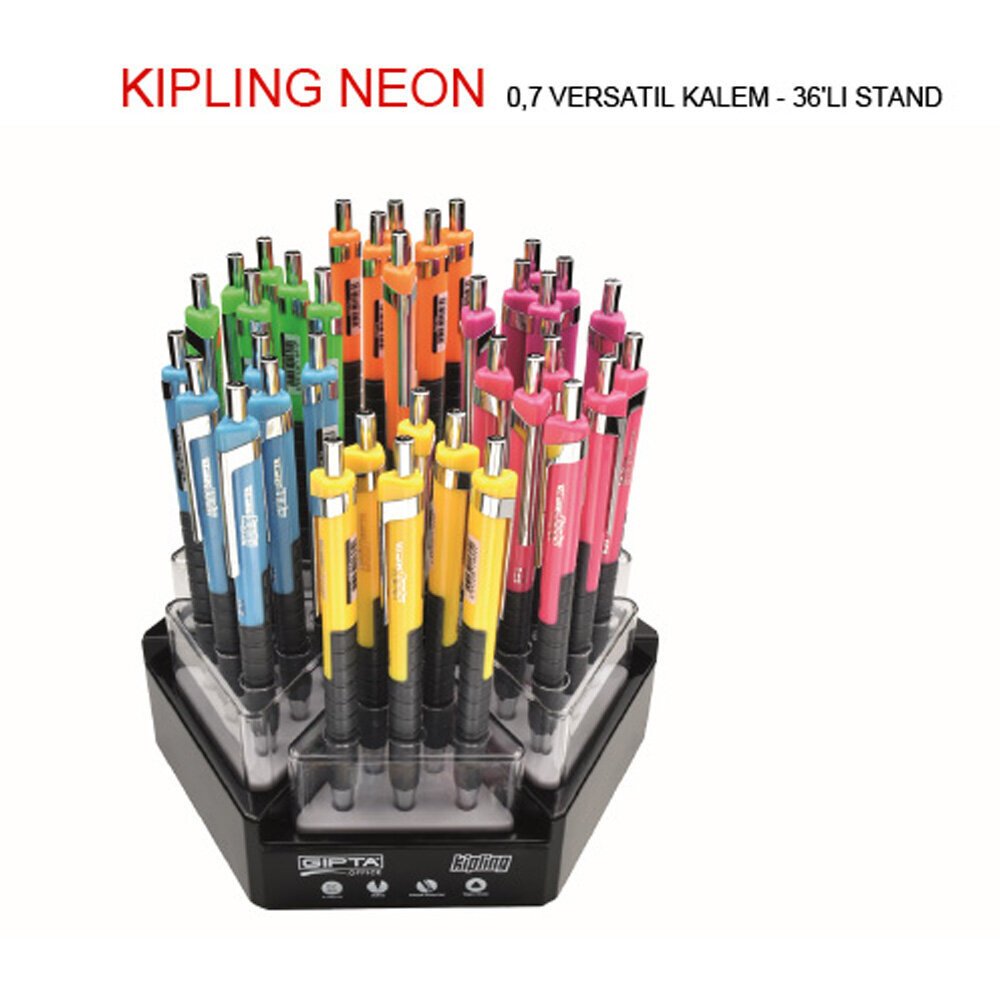 Gıpta Versatil Kalem Kıplıng 0.7 MM ( 36 Li Stand ) Neon 6 Renk K1860