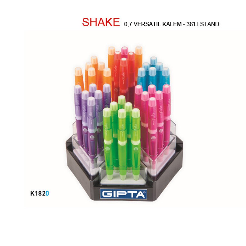 Gıpta Versatil Kalem Shake 0.7 MM ( 36 Li Stand ) 6 Renk K1820