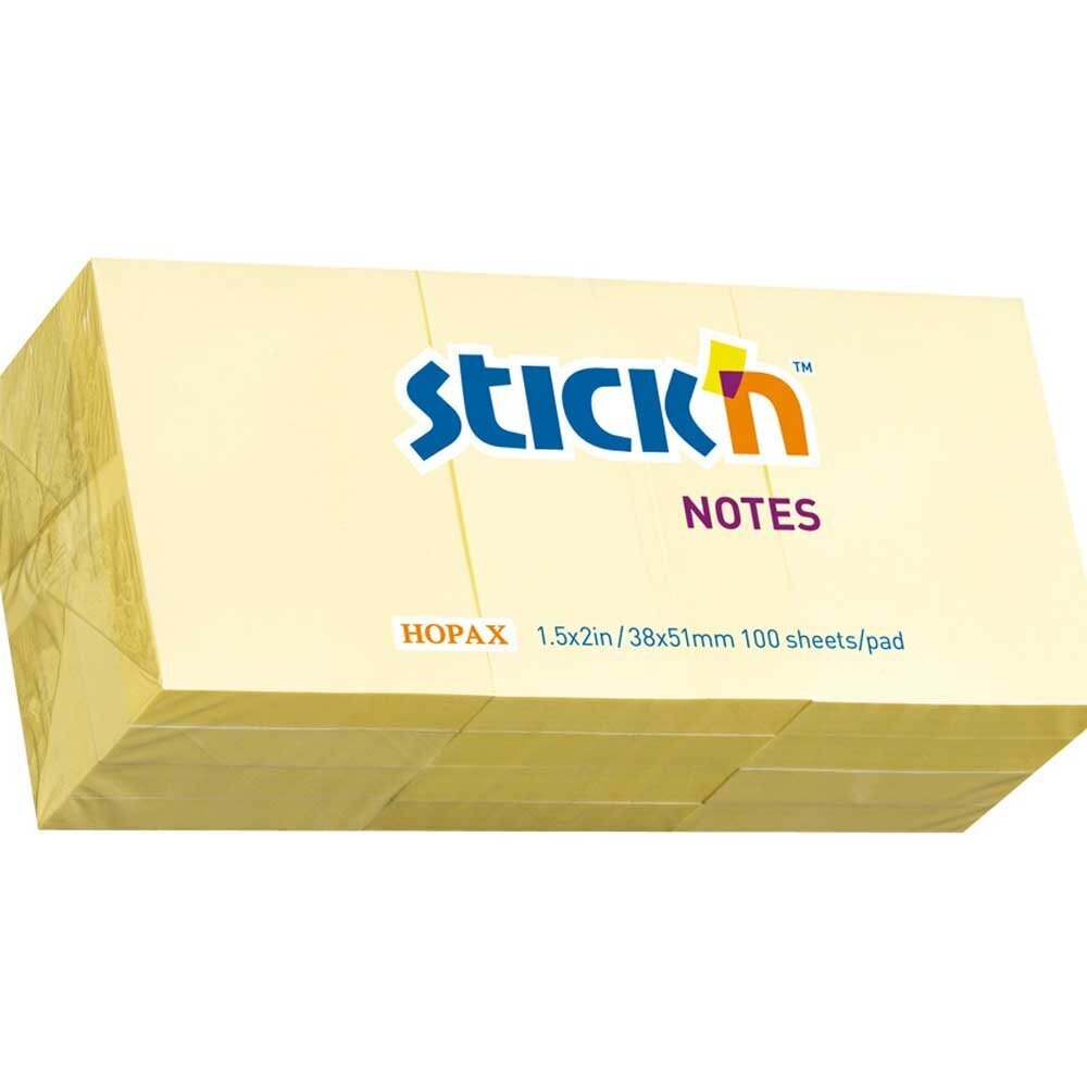 Hopax Stıckn Yapışkanlı Not Kağıdı 100 YP 35x51 Pastel Sarı 21530