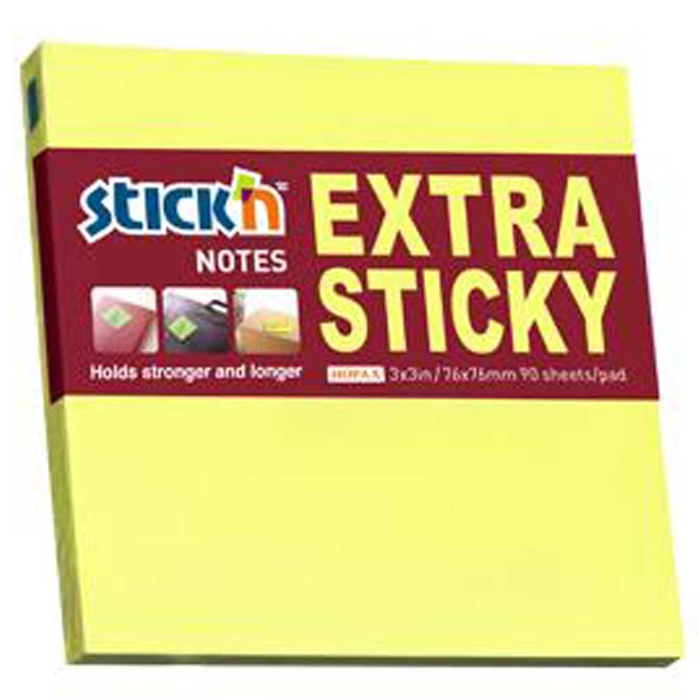 Hopax Stıckn Yapışkanlı Not Kağıdı Extra 90 YP 76x76 Neon Sarı HE21670