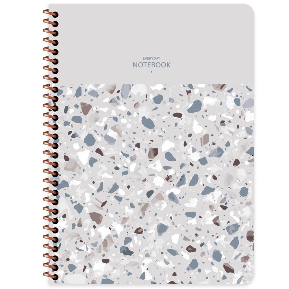 Keskin Color Defter Plastik Kapak Spiralli Terazzo 16,5x22,5 80 YP Kar.