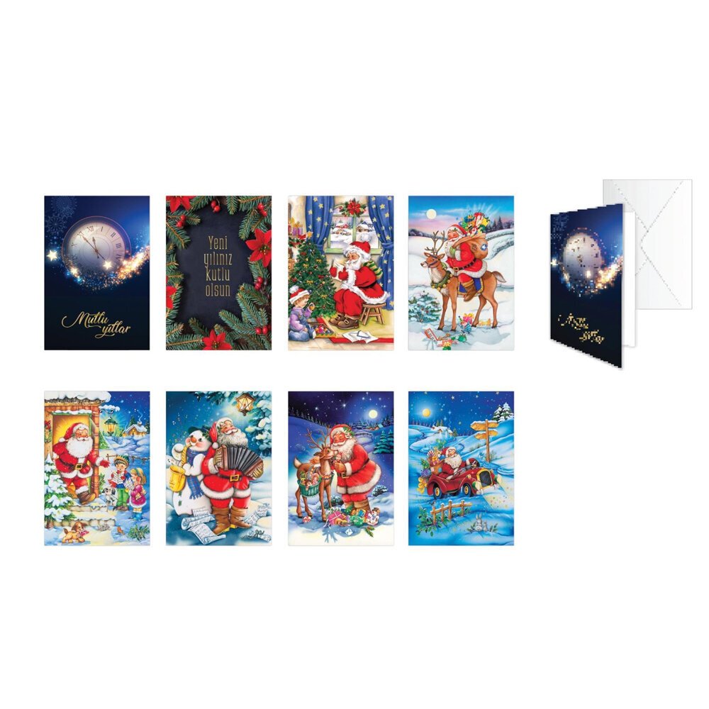 Keskin Color Yaldızlı Yılbaşı Tebrik Kartı Zarflı Tekli 900209-99