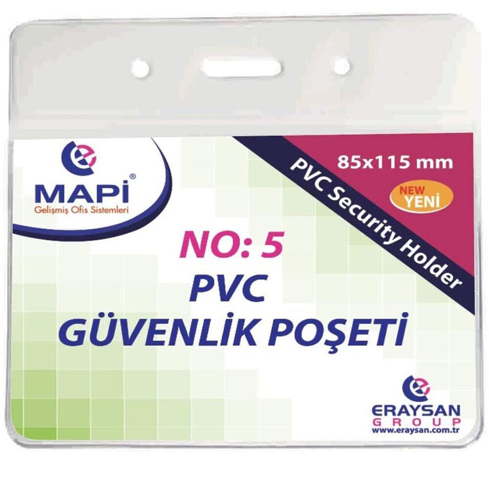 Mapi Kart Poşeti Yatay Güvenlik 80x106 MM Şeffaf 910 10 35
