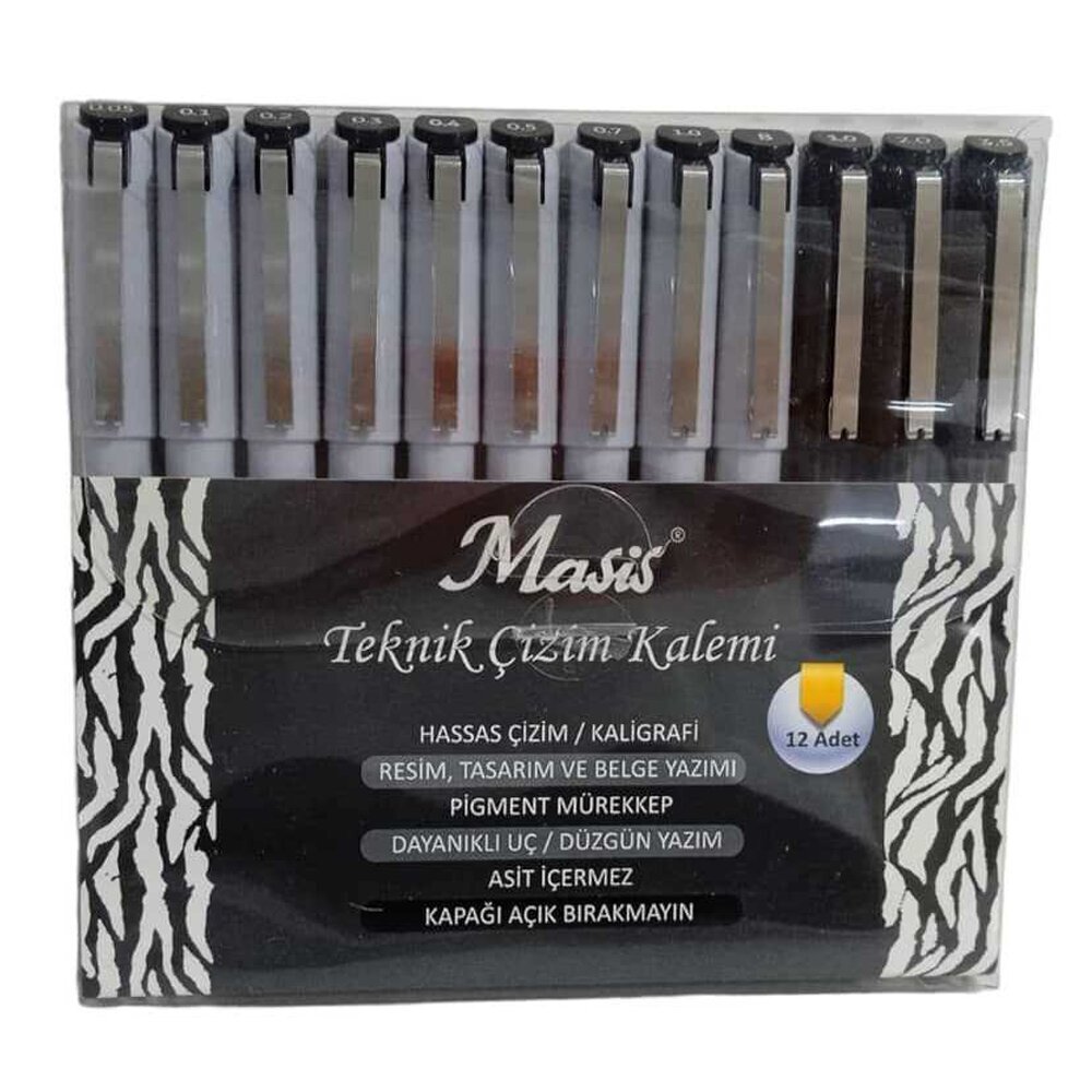 Masis Teknik Çizim Kalemi 12 Lİ Set TÇK-S12