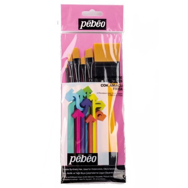 Pebeo Fırça Seti Düz Kesik Kısa Saplı No:0-2-4-10-12-18 6 LI SET-3