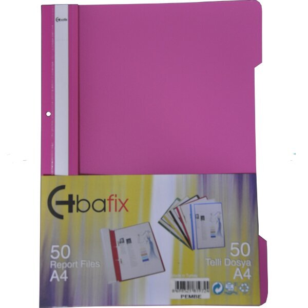 Bafix Telli Dosya Plastik XL Pembe A4