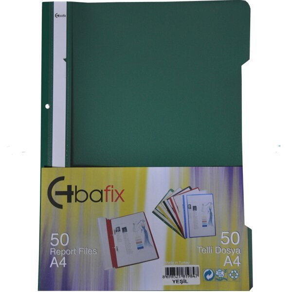 Bafix Telli Dosya Plastik XL Yeşil A4