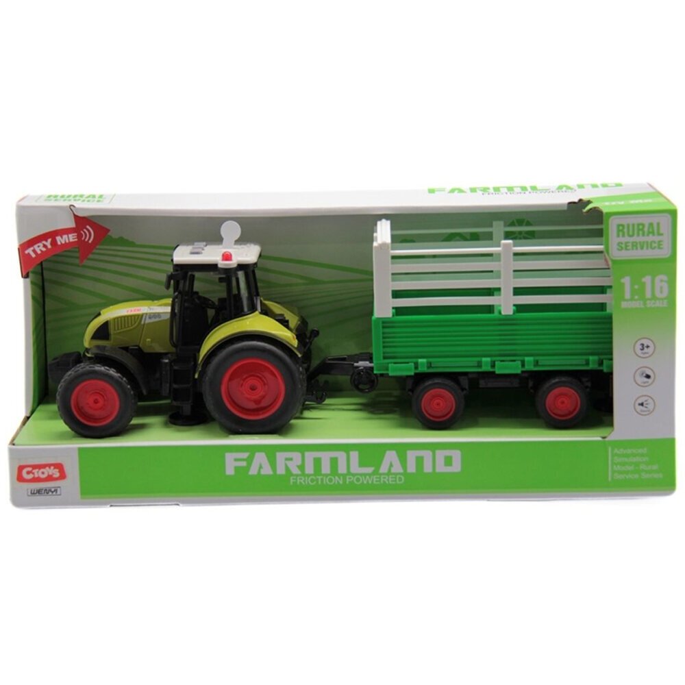 Ctoy Sesli Ve Pilli Römorklu Traktör 1:16