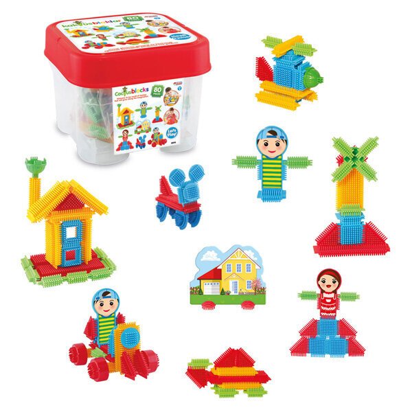 Dede Oyuncak Kaktüs Blok Kova 80 Parça 03316