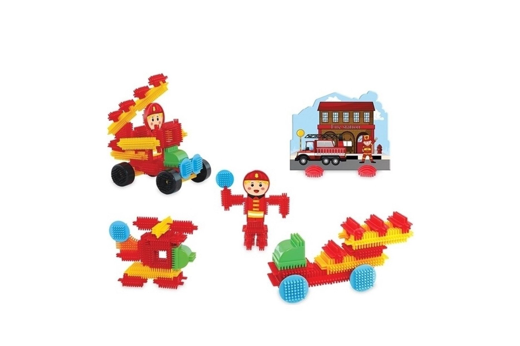 Dede Oyuncak Kaktüs Bloklar İtfaiye İstasyonu 55 Parça 03308