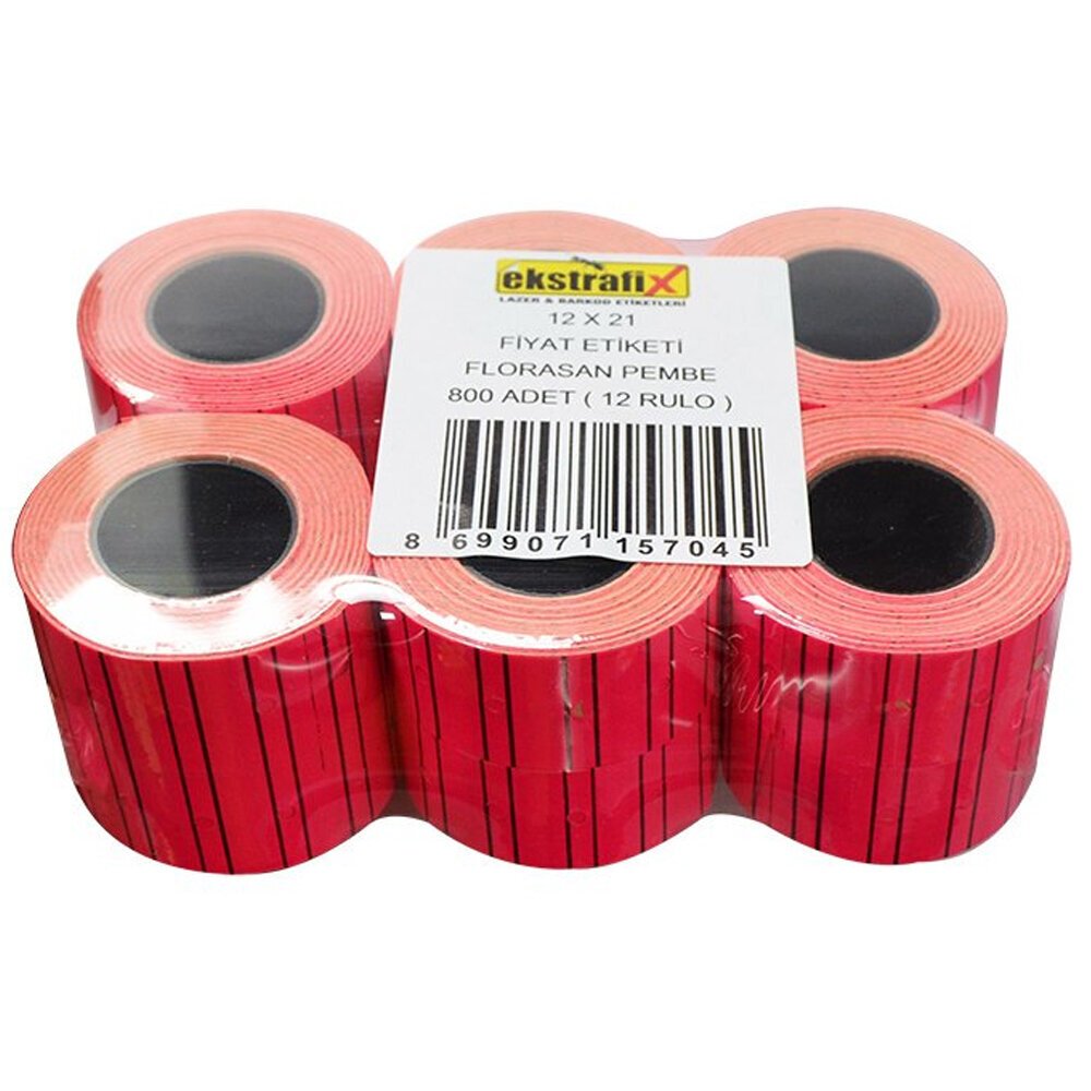 Ekstrafix Fiyat Etiketi 12x21 Florasan Pembe