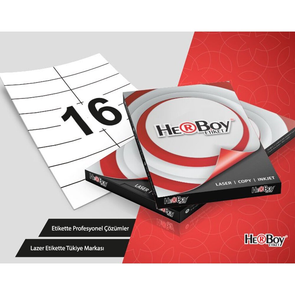 Herboy Laser Etiket 100 YP 105x37.125 Laser-Copy-Inkjet HB-1105
