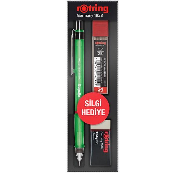 Rotring Okul Seti Visuclick Versatil/Min Silgi 0.7 MM Yeşil RO-VK07