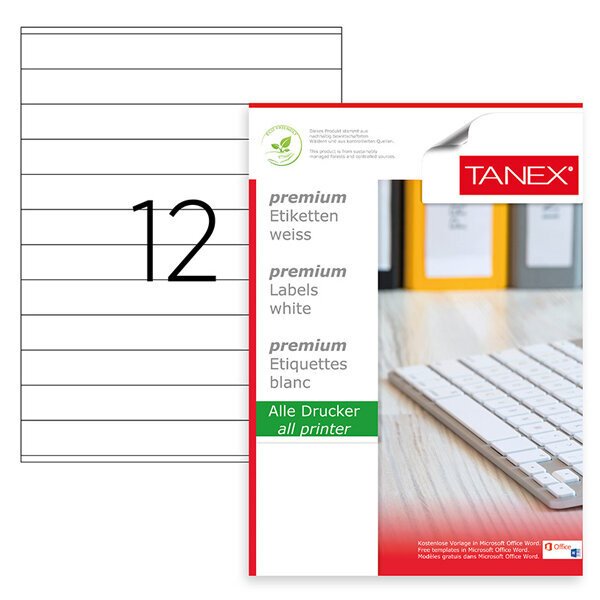 Tanex Laser Etiket 100 YP 210x24 Laser-Copy-Inkjet TW-2524