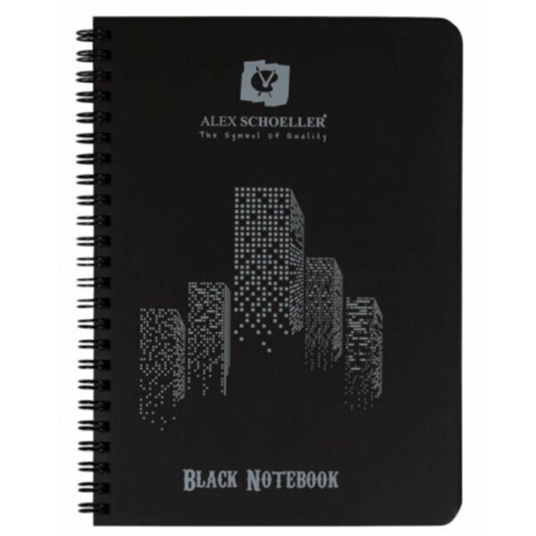 Alex Schoeller Spiralli Defter Plastik Kapak Siyah 60 YP A4 100.04