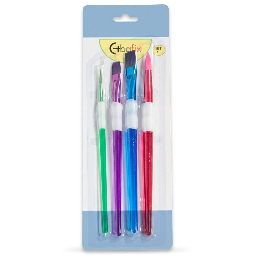 Bafix Fırça Seti Set-13 şeffaf renkli 4 lü Bfx-Fır0004