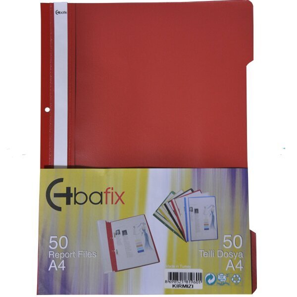 Bafix Telli Dosya Plastik XL Kırmızı A4