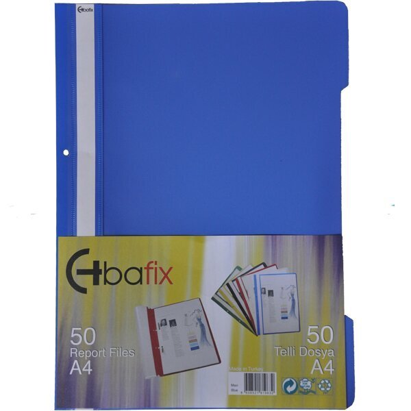 Bafix Telli Dosya Plastik XL Mavi A4