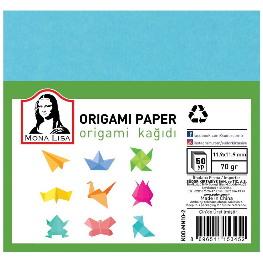 Mona Lisa Origami Kağıdı 9x9 70 GR 50 Yp