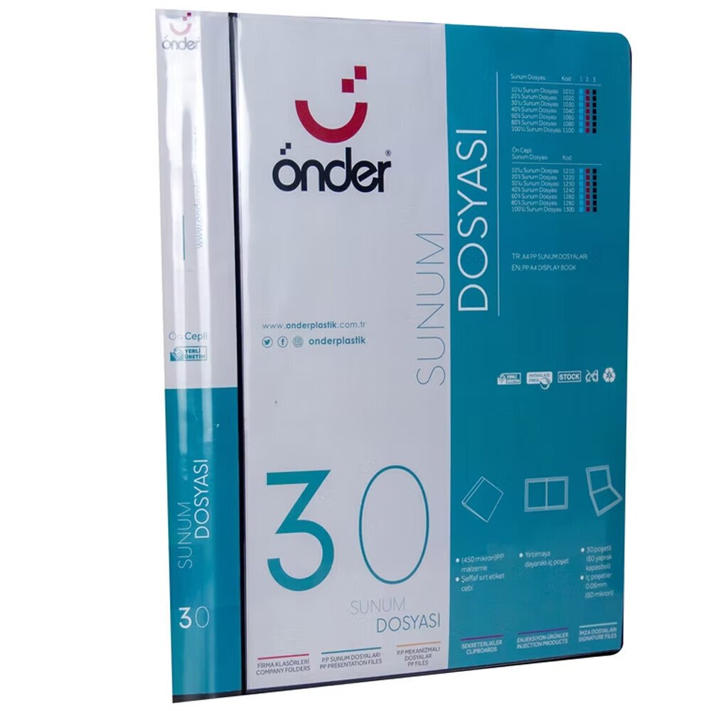 Önder Katalog (Sunum) Dosyası PP Ön Cepli 30 Lu Siyah 1230-3