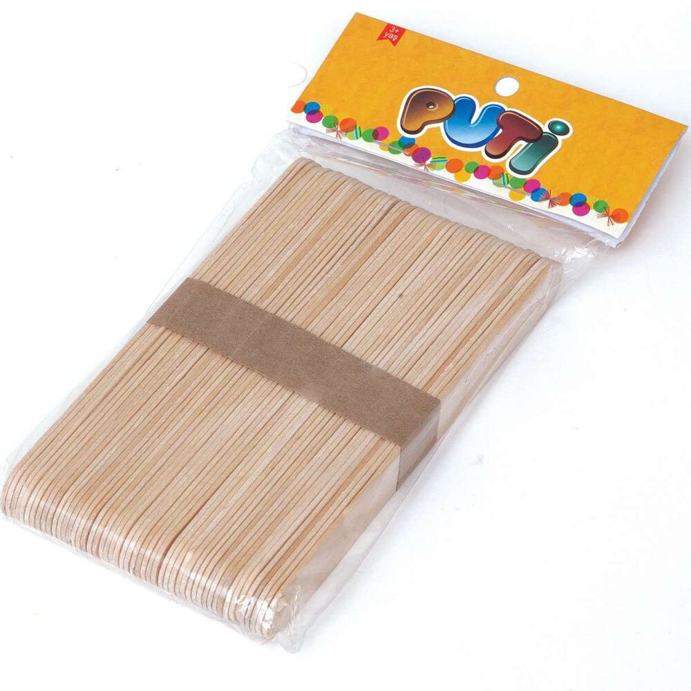 Puti Ahşap Küçük Dil Çubuğu Natural 50 Li 4599