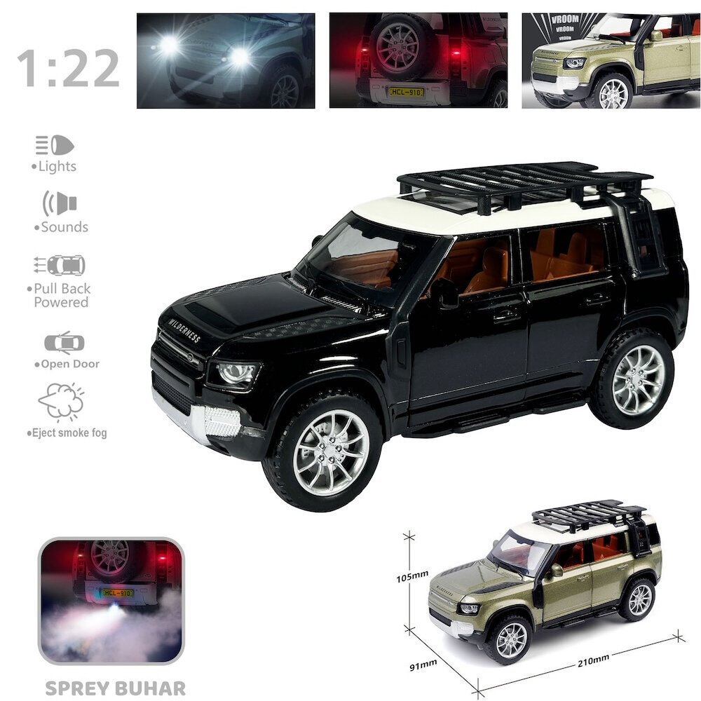 Vardem Oyuncak Çek Bırak 1:22 Sesli Ve Işıklı Buharlı Df Jeep VRD-HCL-510A