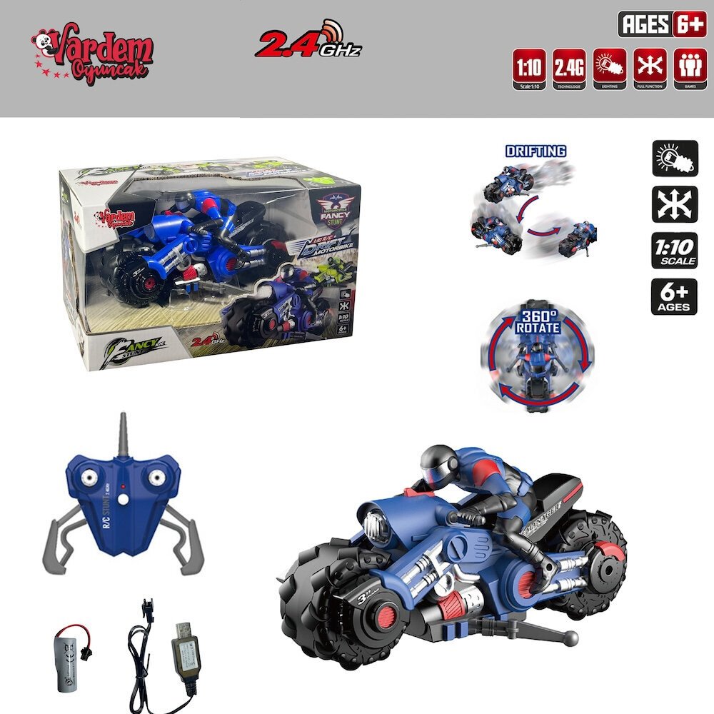 Vardem Oyuncak Uzaktan Kumandalı Ff 2.4g Şarjlı 1:10 Motosiklet VRD-HB-MK10A01-02